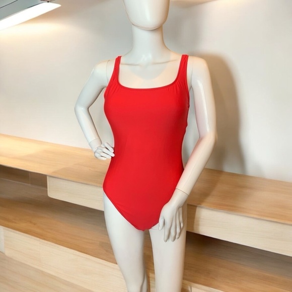 J. Crew 1989 Red One Piece Scoop Back Swimsuit size 12 - Picture 3 of 12
